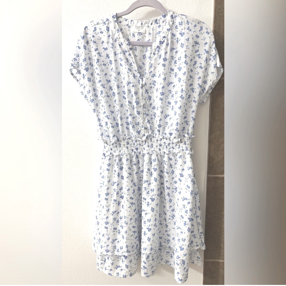 NWT Sienna Sky Blue and White Floral Dress